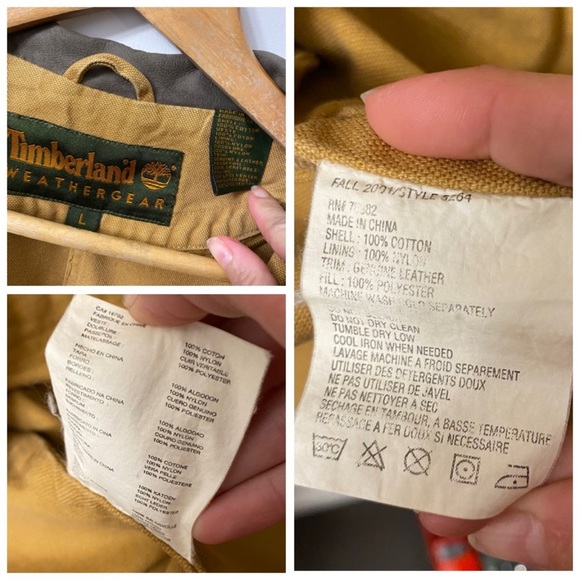 Vintage 90’s Timberland Weathergear Lined Cotton Chore Coat Removable liner - Picture 8 of 16